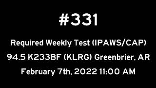 IPAWS/CAP EAS Test (Recording #331)