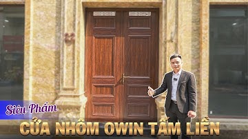 Cửa đi 2 cánh nhôm OWIN hệ 5.5 kết hợp TẤM LIỀN NGUYÊN KHỐI, PHÀO TRONG CÁNH || nhôm owin | owin