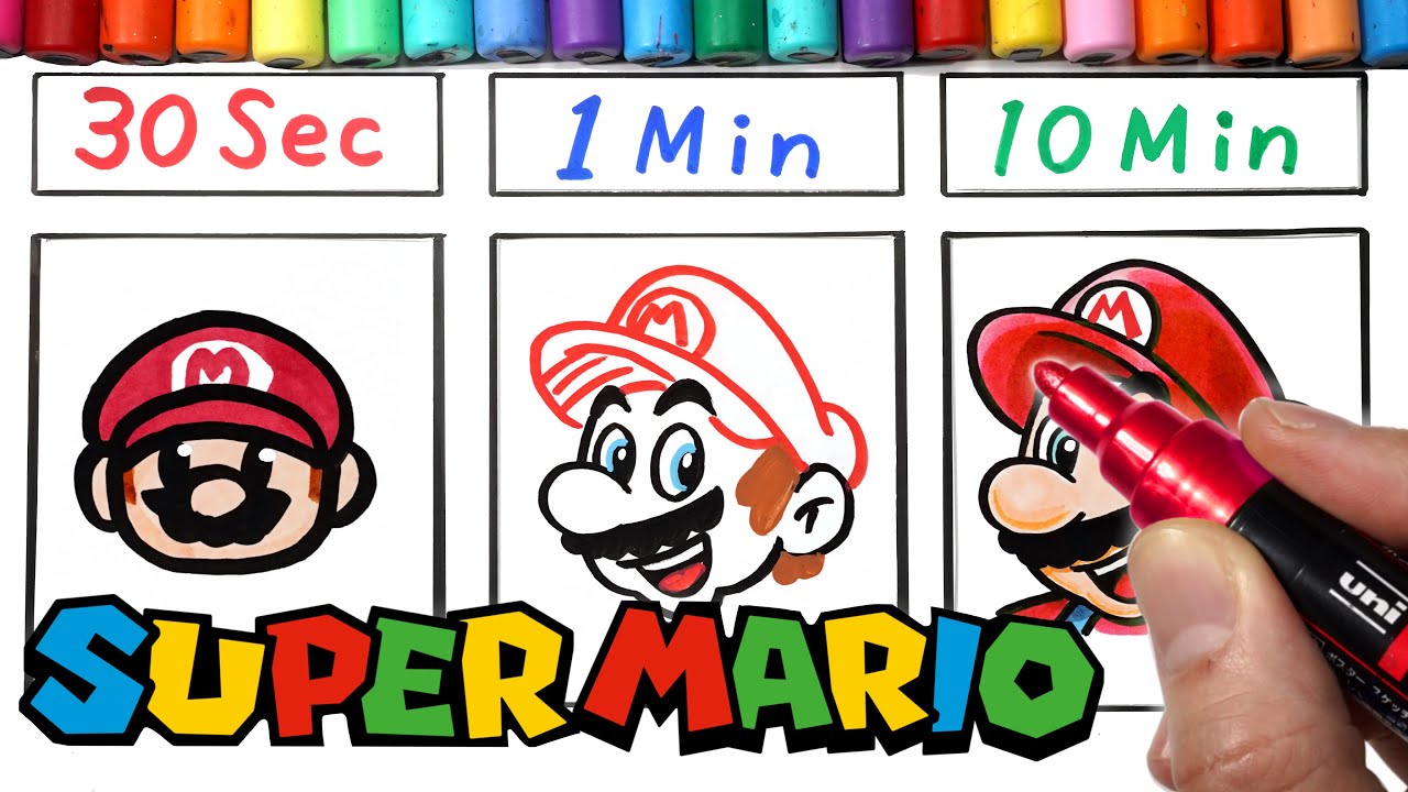 Drawing MARIO in 30Sec.1Min.10Min