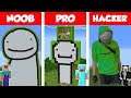 Minecraft noob vs pro vs hacker dream statue house build challenge in minecraft  animation