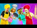 Кукла Барби и Стив Майнкрафт в Челлендже - Я готовлю лучше! Видео игры для детей.