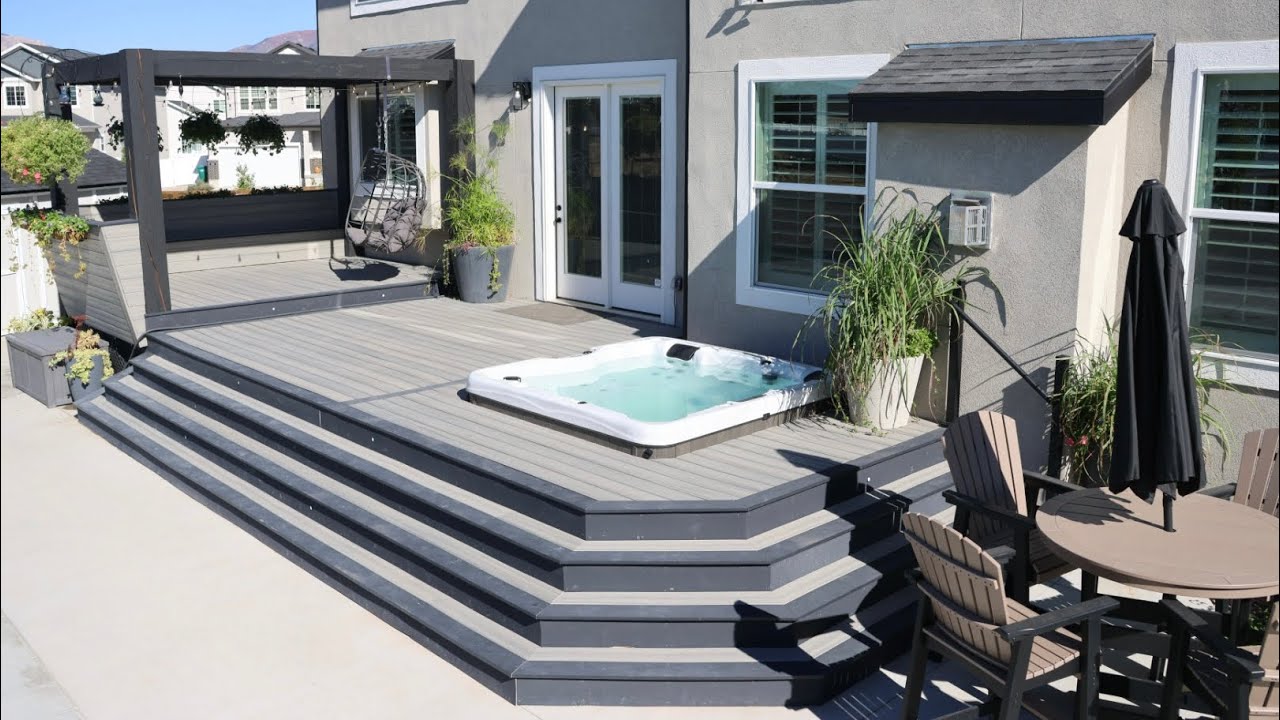 Gorgeous Deck Build with Deckorators® Decking | Pergola & Built-In Hot Tub Design Ideas