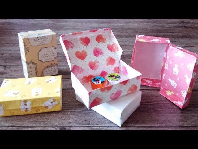 色画用紙 とても簡単 長方形１枚使い切り ふたつきの箱 Paper Very Easy Box With Lid Made Of One Rectangle Youtube