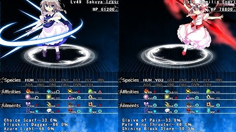 Labyrinth of Touhou 2 New game+ Hard Mode boss 34: Remilia Scarlet & Sakuya Izayoi
