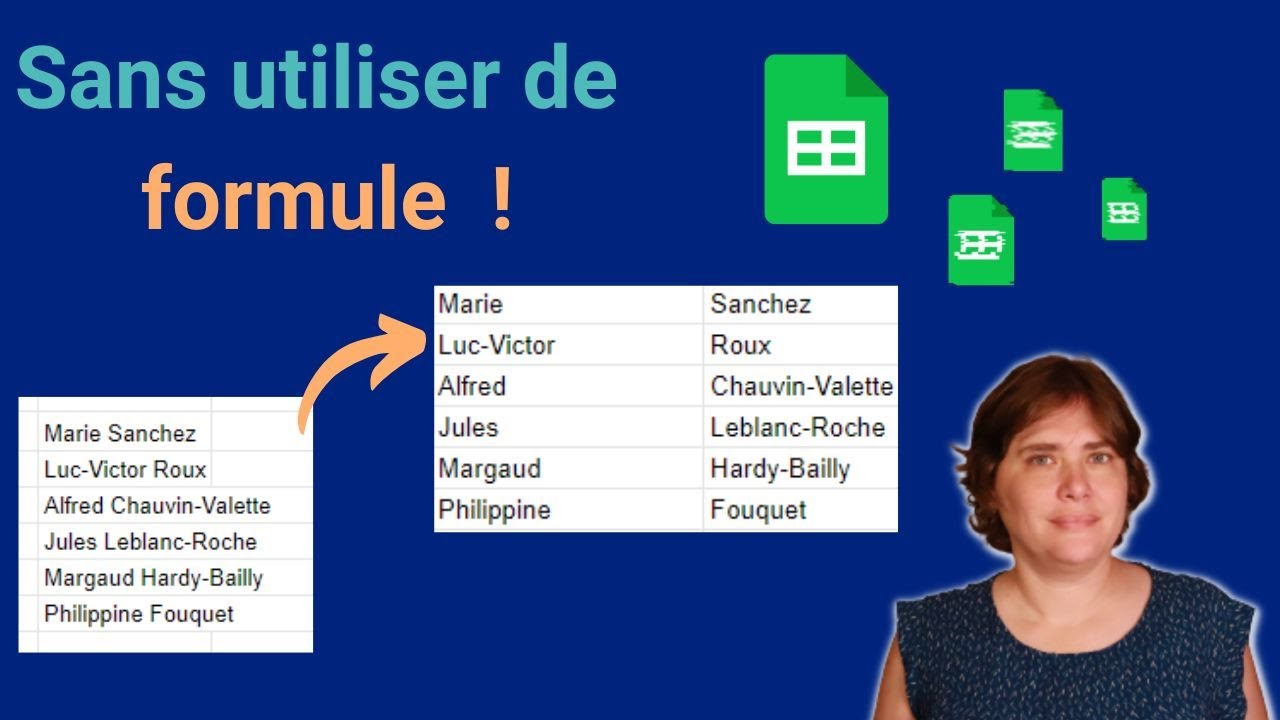 Transformer des donn&eacute;es de 1colonne &agrave; 2 colonnes dans Google Sheets