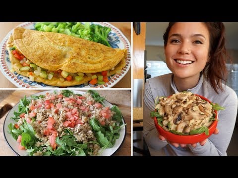 What I Eat in a Day  Healthy amp Vegan Omelette, Cauliflower Alfredo