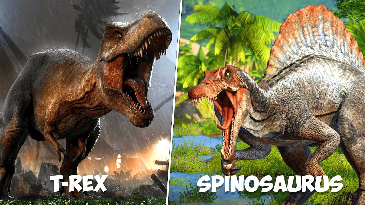 AKU MENCOBA PERTARUNGAN TREX VS SPINOSAURUS DI ARBS