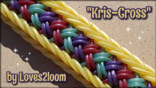 Kris-Cross Rainbow Loom Bracelet Tutorial (2 bars wide)