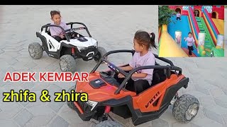 Zhifa \u0026 zhira main mobil'an lanjut istana balon#kembar #mobilan #istanabalon