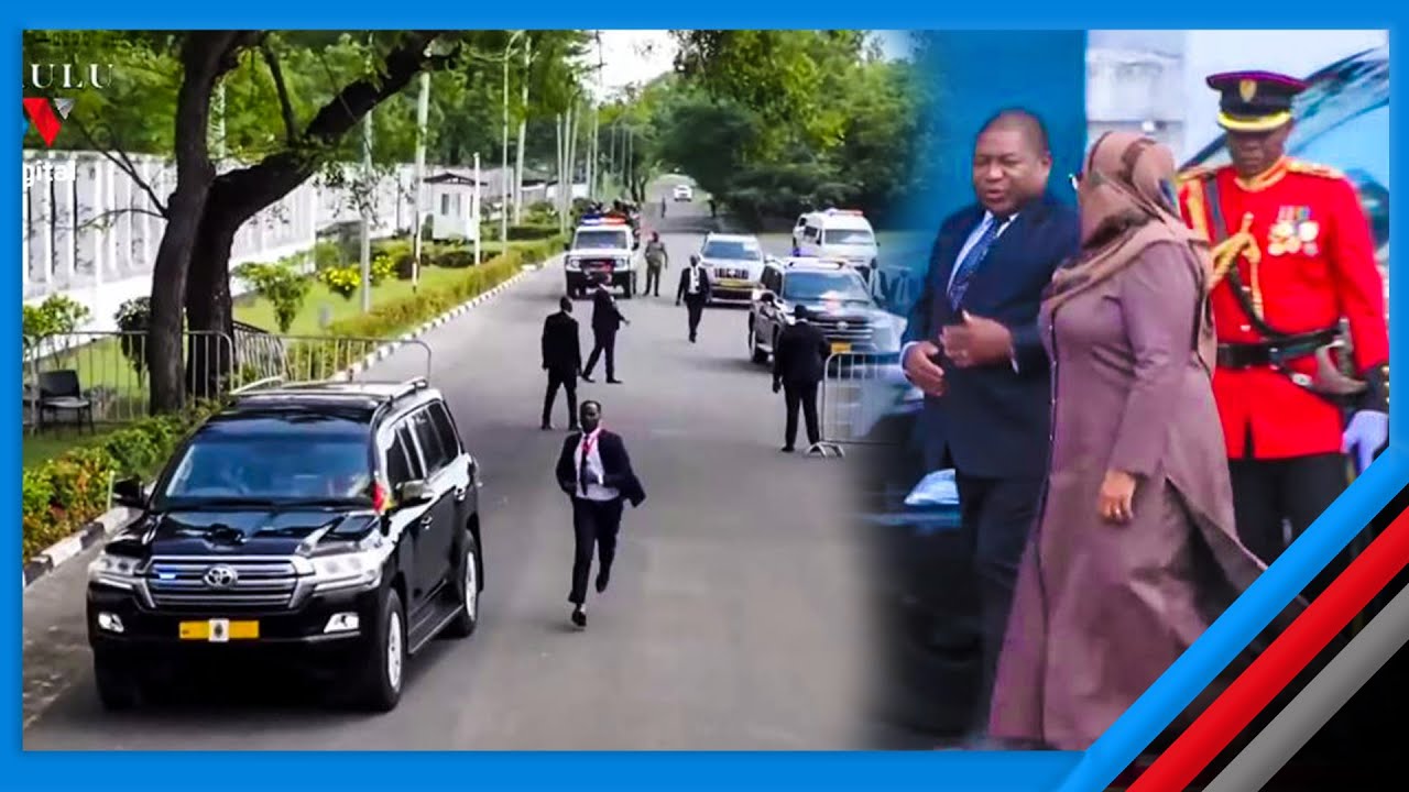 ONA MSAFARA WA RAIS NYUSI ULIVYOINGIA IKULU KWA SAMIA, APIGIWA MIZINGA YA HESHIMA AKIPOKELEWA