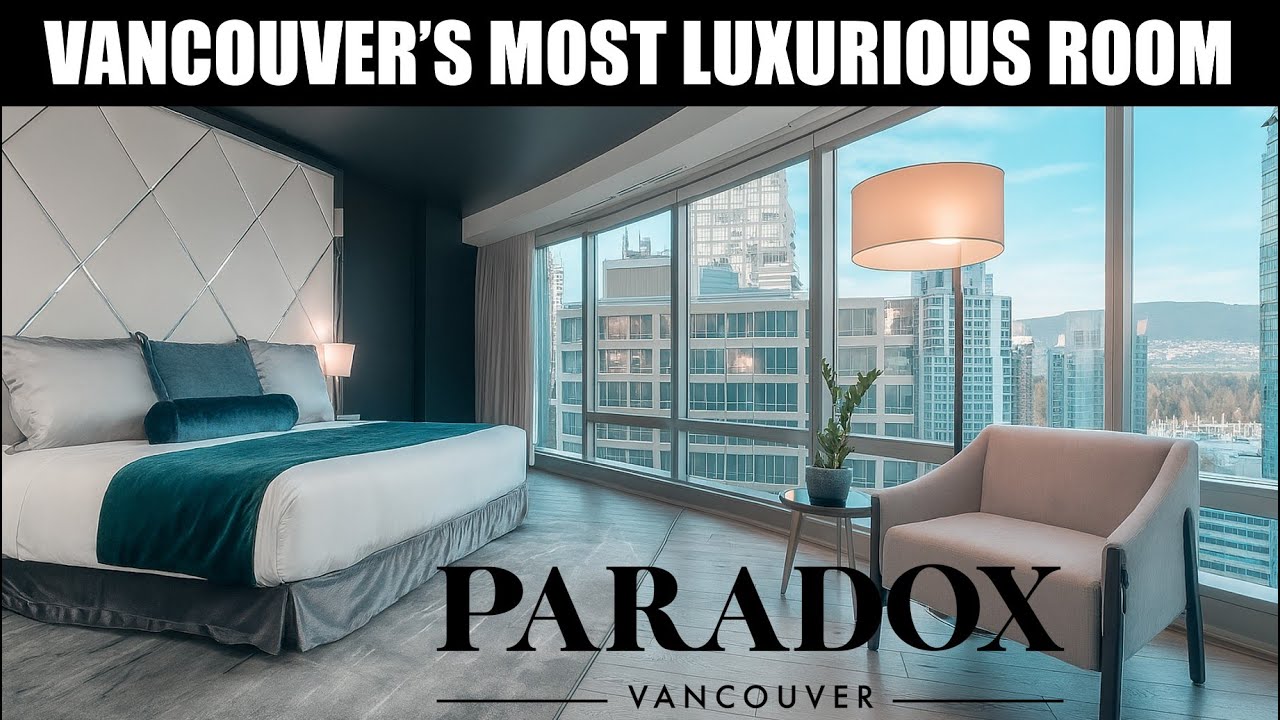 Обзор номера с кроватью размера «king-size» и балконом в отеле Paradox | Ванкувер, Британская Кол...
