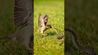 Between Life and Death: The Sparrow’s Choice #snake #birds