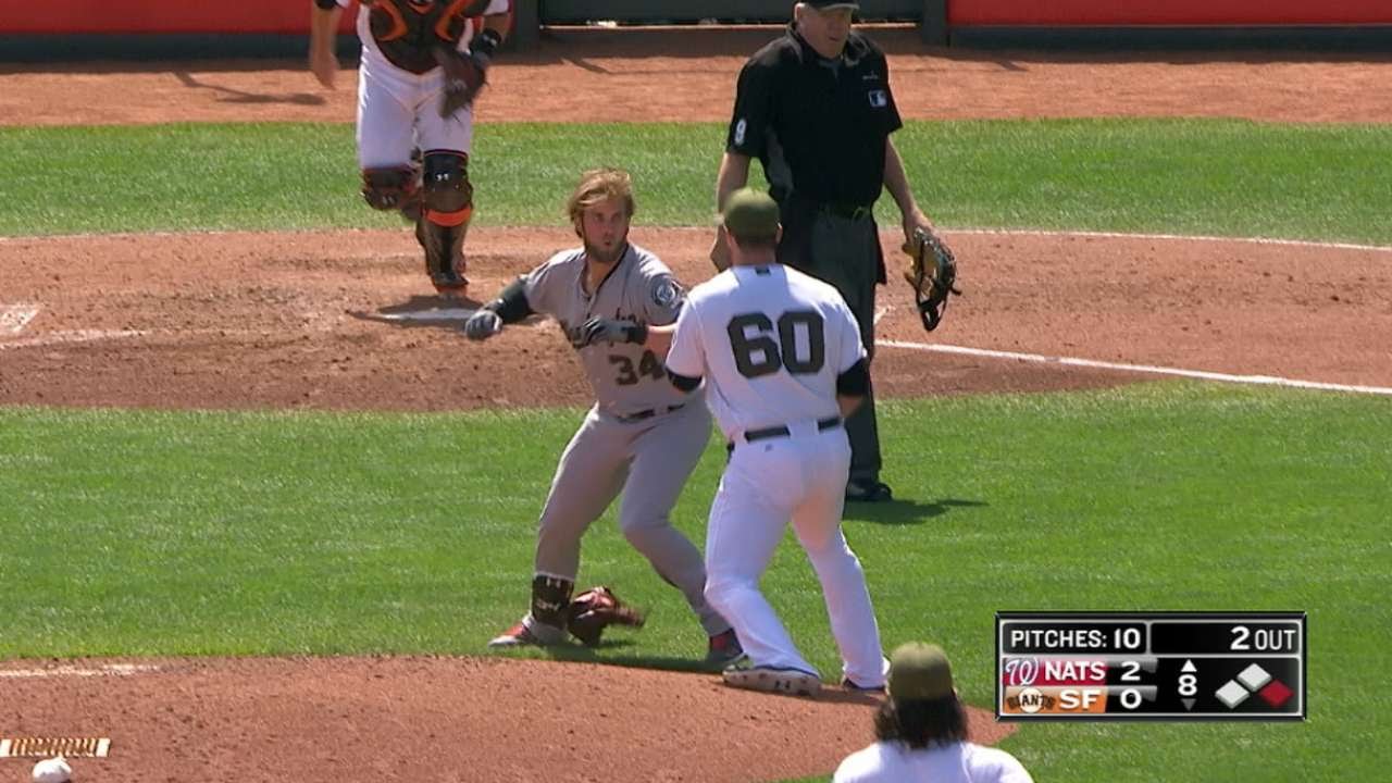 WSH@SF: Benches clear between Nationals, Giants