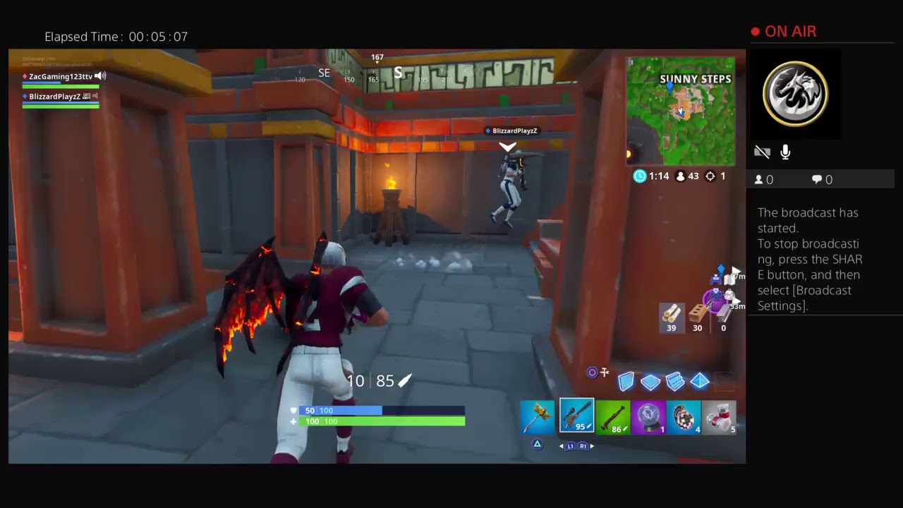 Fortnite dropping sunny steps 100 time