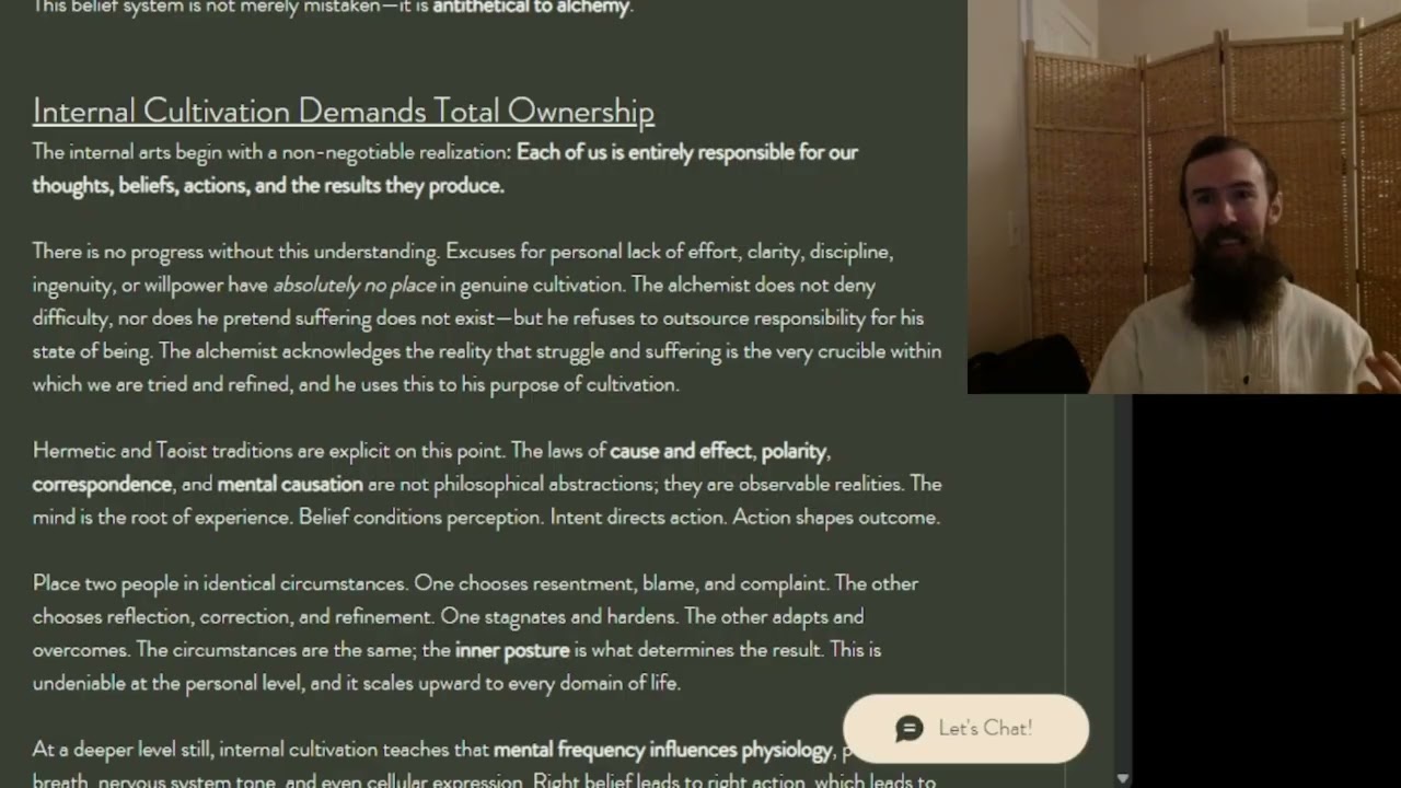 Personal Responsibility on the Alchemical Path | Internal Alchemy, Taiji, Qigong & Self-Mastery