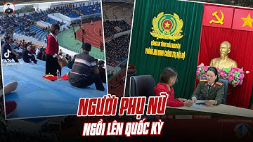 CÔNG AN XỬ LÝ NGƯỜI PHỤ NỮ NGỒI LÊN QUỐC KỲ KHI KHAI TRƯƠNG SVĐ THÁI NGUYÊN