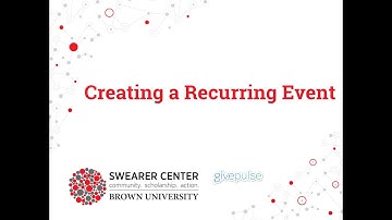 How to Create a Recurring Event on BrownEngage