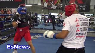 UFC Star vs Pro Boxer Jose Aldo Sparring Delgado At RGBA Looking Impressive EsNews Boxing