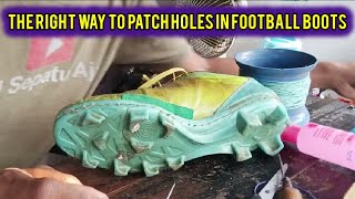 how to patch torn football boots