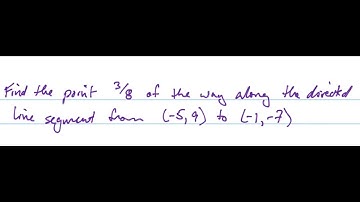Find coordinates of the point 3/8 of the way along the directed line segment from (-5,9) to (-1,-7)