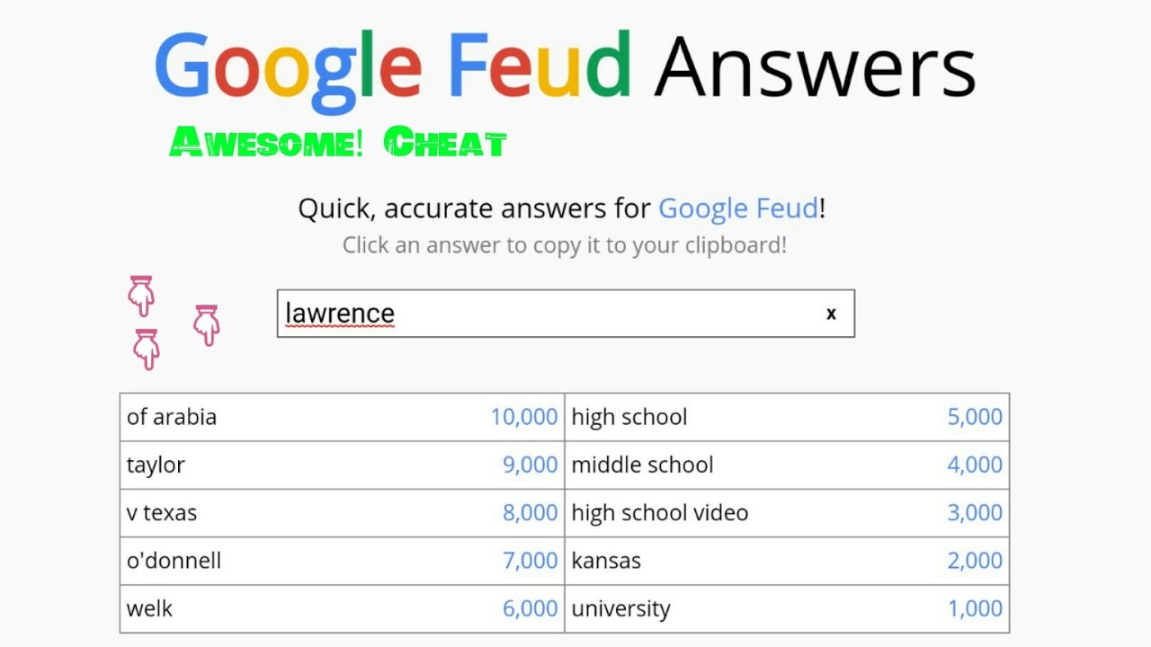 Search Game for Google Feud Tips, Cheats, Vidoes and Strategies