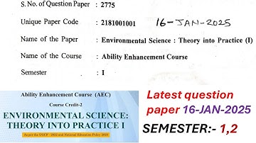 environmental science theory into practice 1 latest question paper