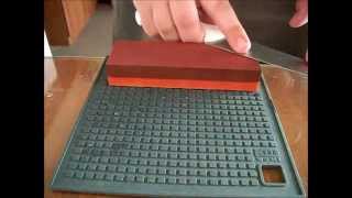 Tyrolit corundum/aluminium oxide sharpening stone+Tramontina kitchen knife(Synthetic sharpening stone made of red corundum / aluminium oxide with medium hardness and medium medium open structure/porosity and ceramic bond ..., 2014-03-29T17:44:30.000Z)