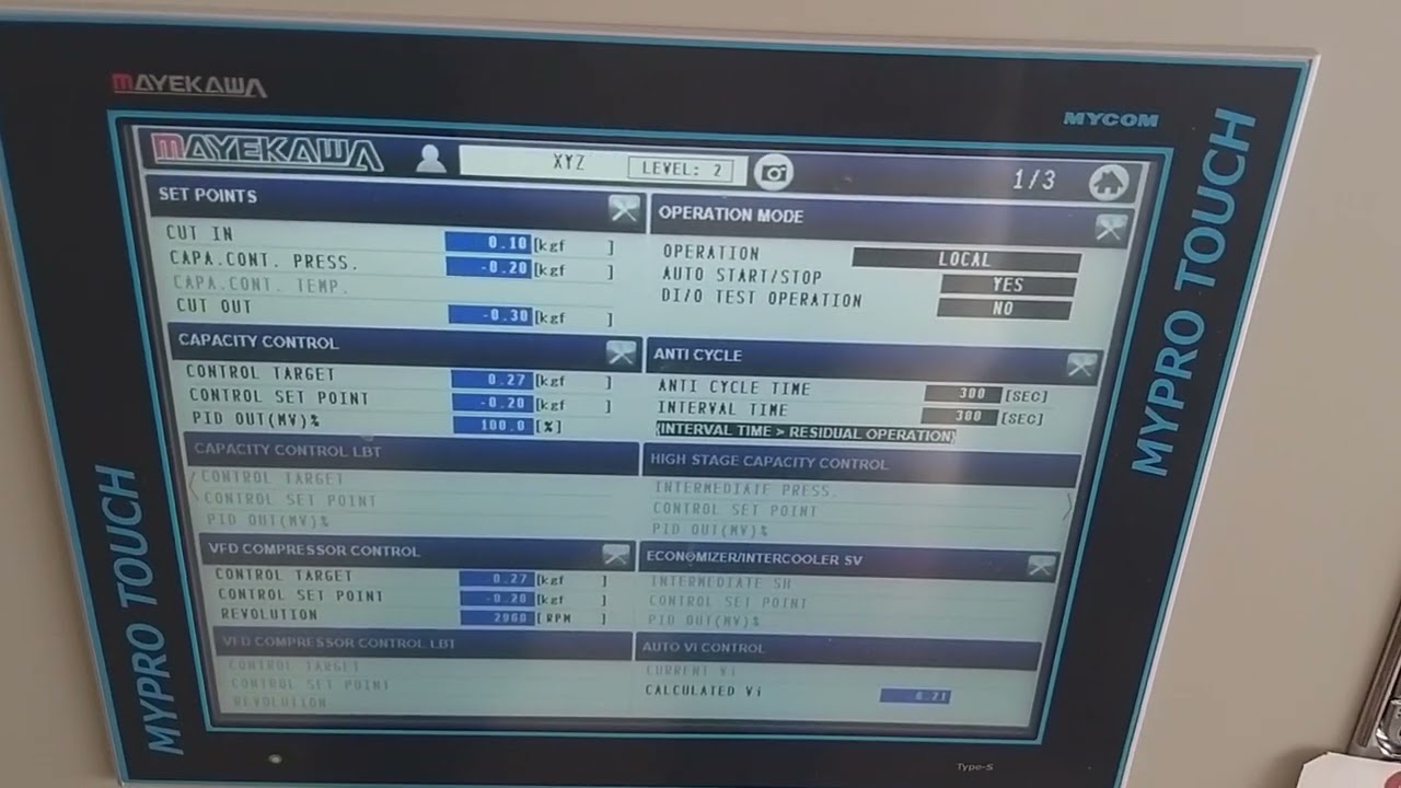 Inspect Mypro touch controller and HMI Mycom compressor | NH3 refrigeration