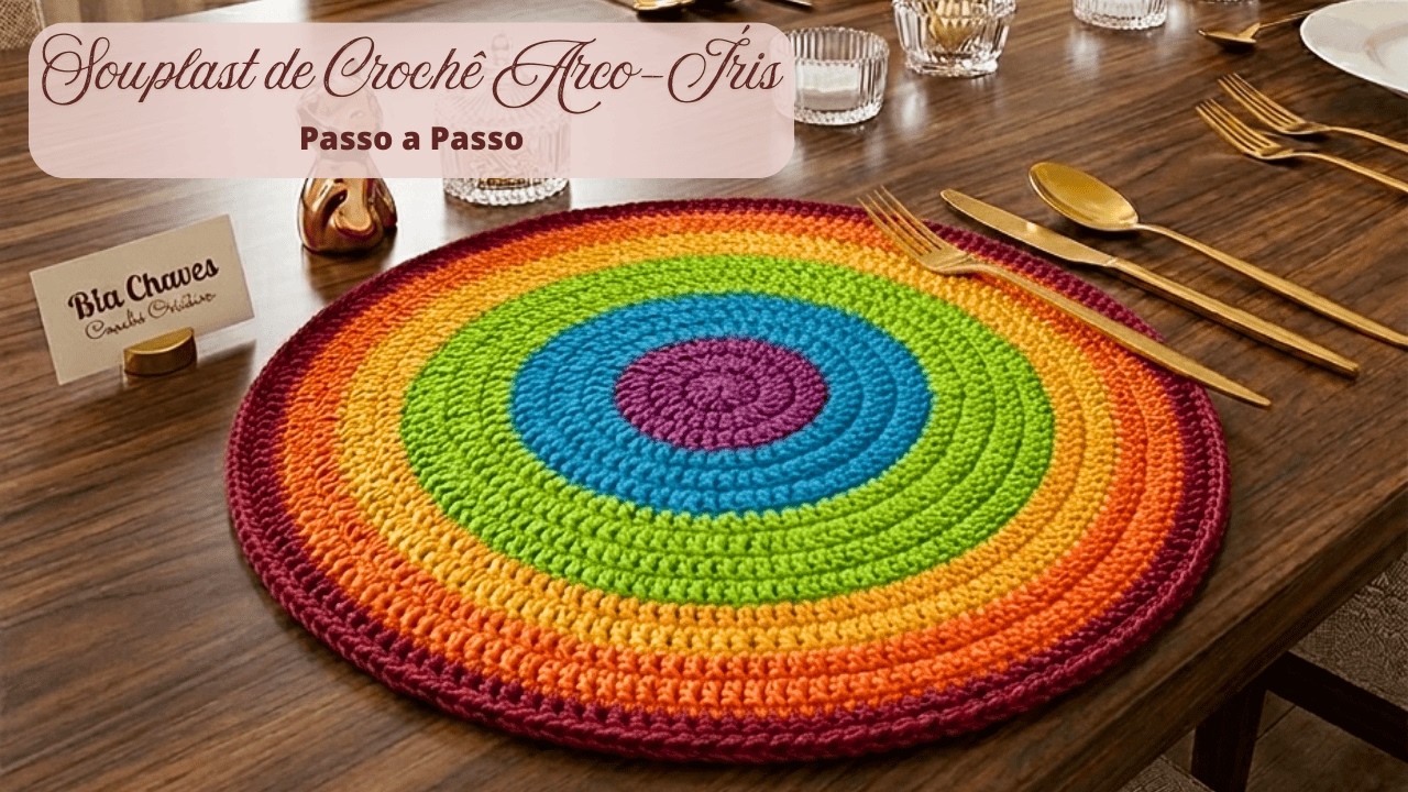 SOUPLAST DE CROCHÊ ARCO-ÍRIS - Passo a Passo - Bia Chaves