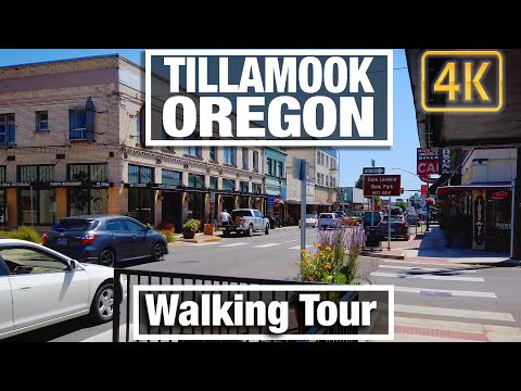 4K City Walks - Walking Tour Tillamook Oregon - Virtual Travel Walking Trails for Treadmill Scenery