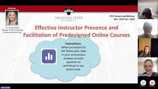 CELT eLearning  Effective Instructor Presence and Facilitation of Predesigned Online Courses 2023121