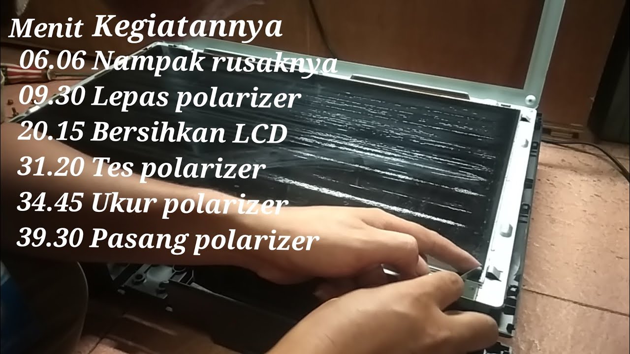 Perbaiki layar lcd tv Toshiba 24PB2E yang rusak 