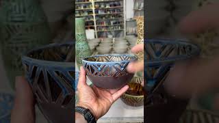Carved pot collaborations with my wife before the event this weekend Aug 15/16 at my studio !