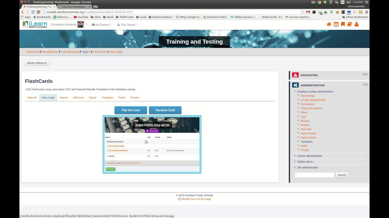 Moodle Flashcards using Database Preset YouTube