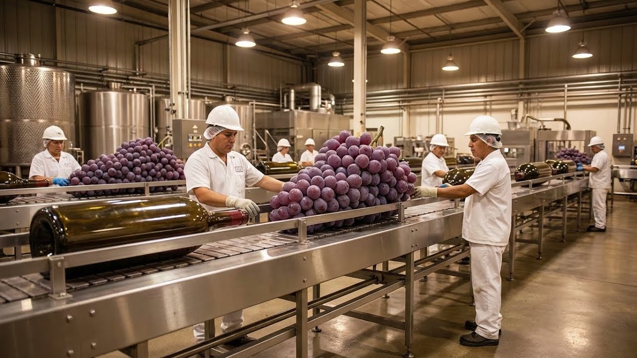Inside a Modern Wine Factory: From Fresh Grapes to Bottled Perfection