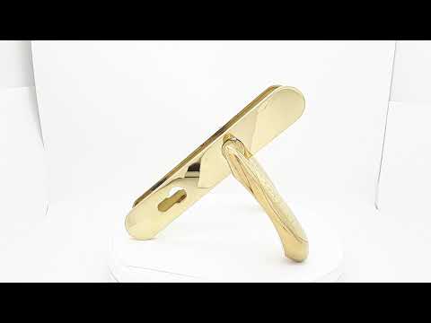 Ручка для вхідних дверей, колір золото Між центрова відстань 72 мм., видео 1