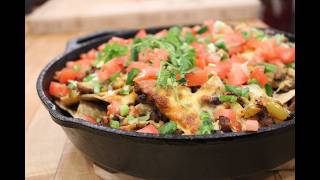 Loaded steak nachos. Try this recipe in the description.