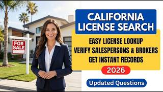 California Real Estate License Verification 2026 DRE Salesperson Search Guide