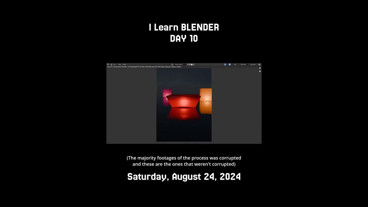 I Learn Blender day 10: [Speedart] Floating Water Lantern Animation + Waves Simulation (Timelapse)