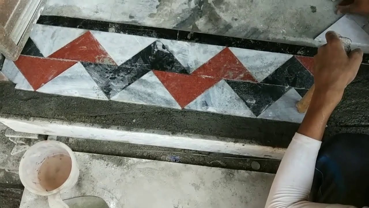 how to createve 3d door mat and border granite and marble design floor