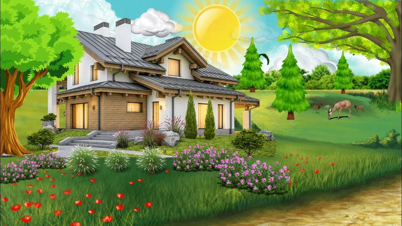 HD free download animated homes background cartoon loop background