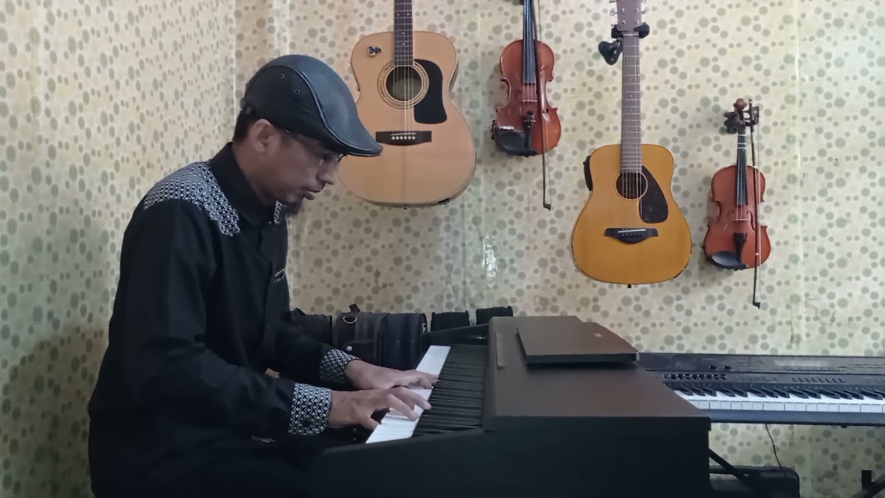 Ibu Pertiwi - Ismail Marzuki (Do= G mayor) Live piano karaoke + lirik version