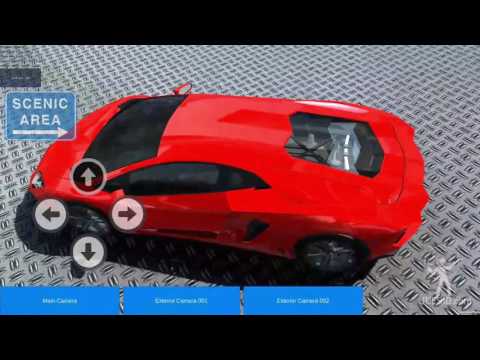 A virtual car scene controlled by an Android phone
