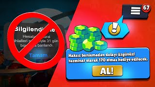 SUPERCELL BANLANANLARA ÜCRETSİZ 170 ELMAS TAZMİNAT GÖNDERİYOR! - Brawl Stars