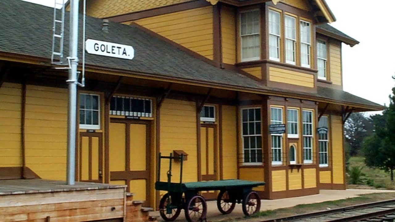 Goleta Train Depot. S.P. Caboose and a Wig Wag! Goleta, California.