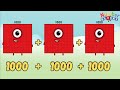 NUMBERBLOCKS ADDITION MULTIPLE | ADDING 3 BIG NUMBERS TWICE | LEARN TO COUNT ✅! 🎲🔢