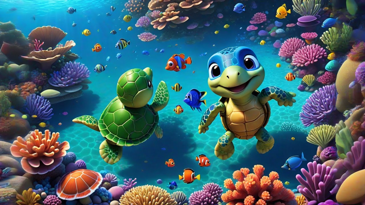Two Little Turtles Sing the Vowels | Fun Vowel Song for Kids | Nursery ...