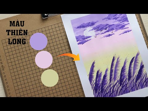 Tone Màu Pastel - ART#53|Pha màu pastel từ màu Thiên Long & vẽ tranh hoàng hôn| Watercolor Tutorial for beginners