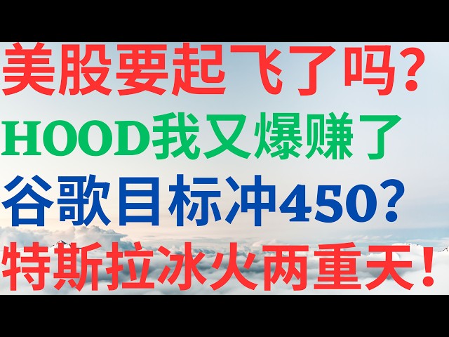 美股1234|美股要起飞了吗?HOOD我又爆赚了!谷歌目标要冲450?特斯拉冰火两重天! #tsla #googl #hood #美股 #美股分析 #drmikeinvest #谷歌 #特斯拉