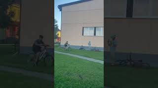 Boy Flips over Handlebars During Bike Jump